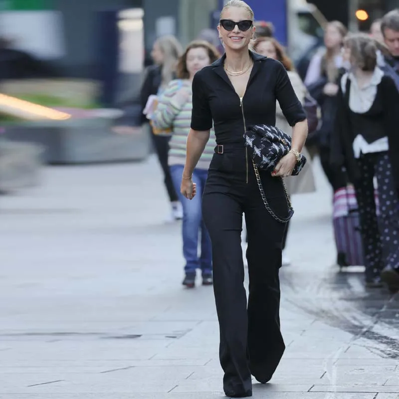 

YANGHAOYUSONG Homemade Williams Black One Piece Wide Leg Jumpsuit