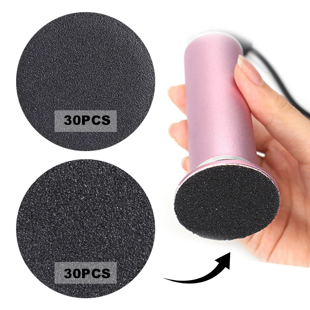 60Pcs 43mm Replaceable Sanding Paper Callus Remover Sandpaper Replacement Sandpaper Discs for Electric Foot File