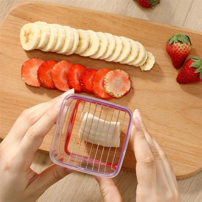 주방 과일 야채 컵 슬라이서, 딸기 바나나 감자 슬라이스, 빠른 과일 야채 샐러..