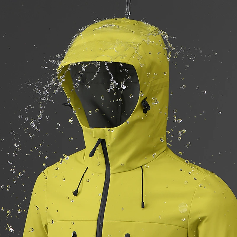 EUMERGX Unisex Waterproof Windbreaker Jacket Single-Layer Raincoat For Hiking Camping Certified Moderate Rain Protection