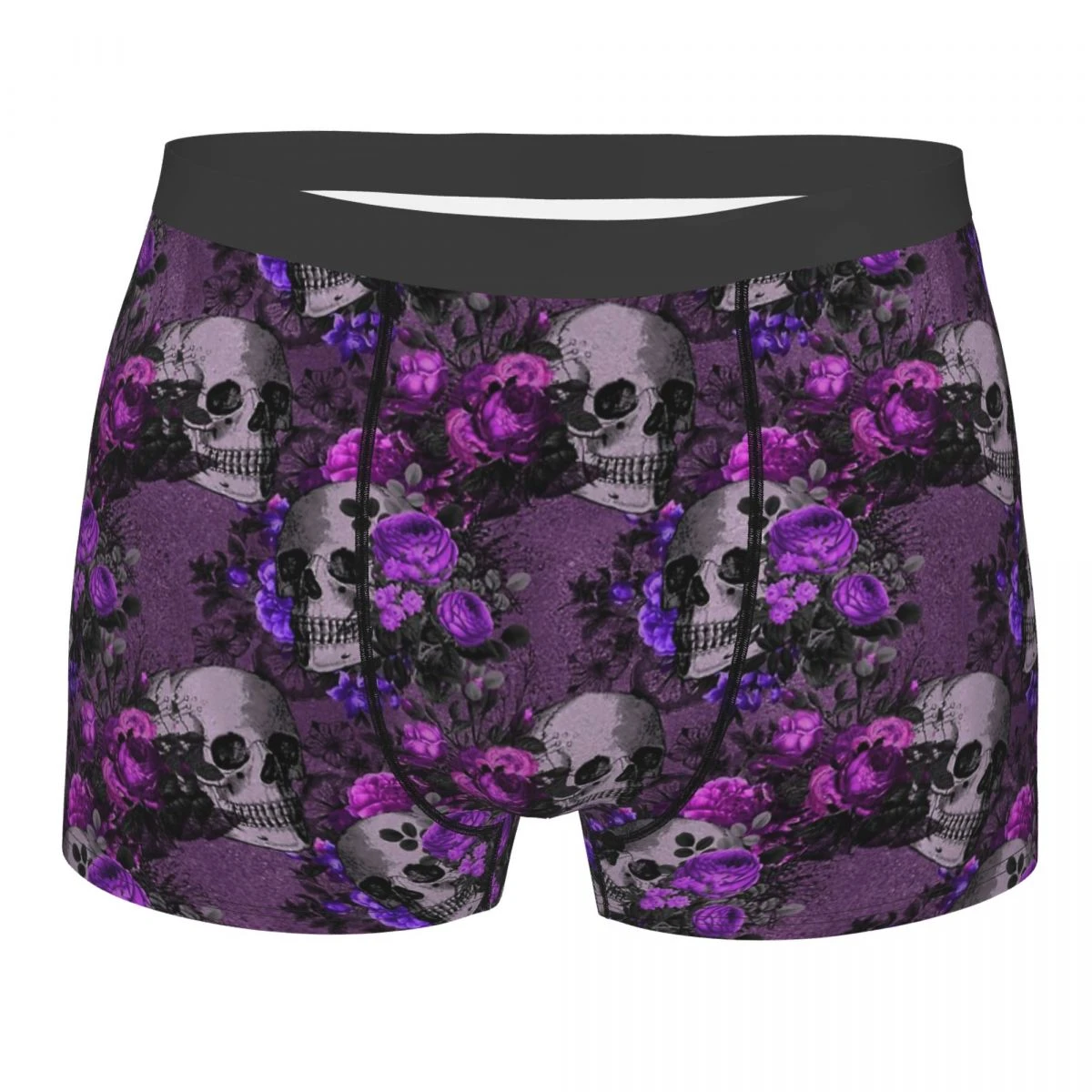 Men Wednesday Skull Underwear Gothic Novelty Boxer Shorts Panties Male