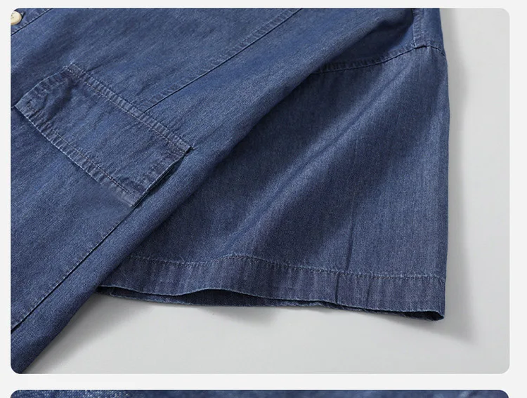 Men's Denim Cotton Short-sleeved Shirt 170kg 10xl 9XL
