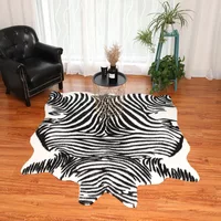 Imitation Animal Skin Pelt Zebra Shaped Carpet Sheepskin Area Rug Room Decor Carpets For Living Room Rugs For Bedroom Floor Mats 1