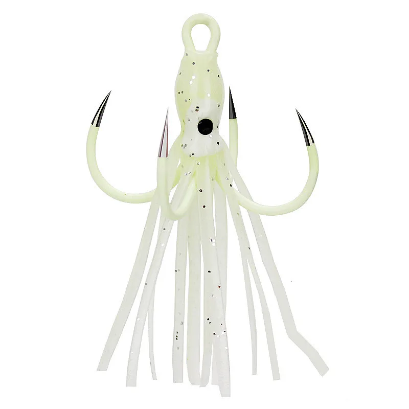 5pcs/Pack 20 Colors Optional Luminous Octopus Bait, Soft Plastic