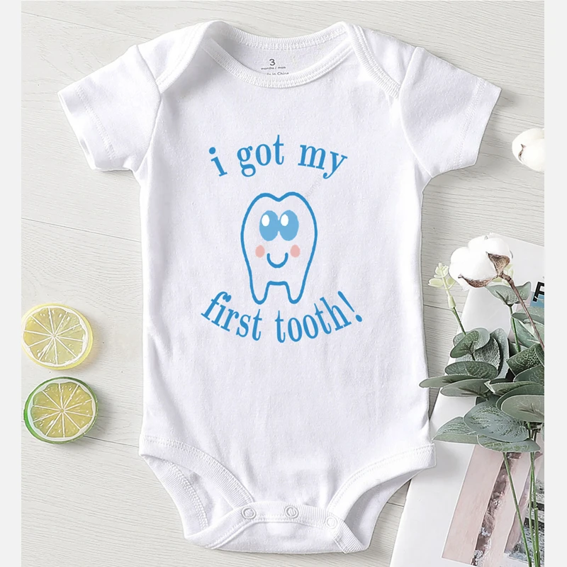 Cotton Bodysuit for Newborns Baby Clothes Newborn Girl Outfit Long Sleeve Toddler Jumpsuit Print First Tooth Baby Girls Clothing Baby Bodysuits are cool Baby Rompers