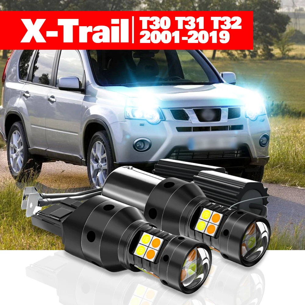 

For Nissan X-Trail T30 T31 T32 2001-2019 Accessories 2pcs LED Dual Mode Turn Signal+Daytime Running Light DRL 2008 2013 2014