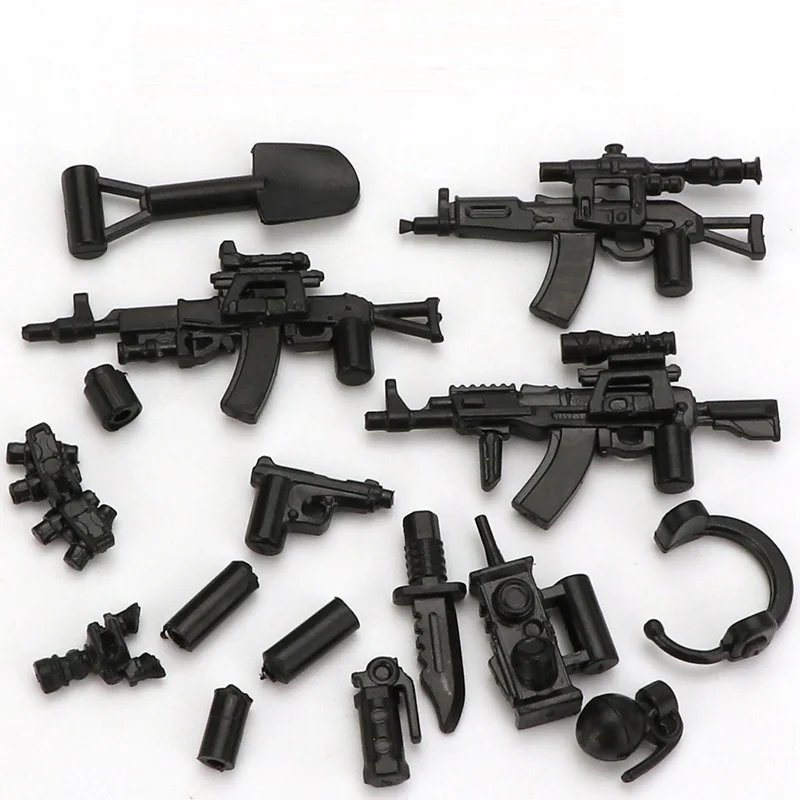 Bliv klar Ensomhed Visne Modern MOC Weapons Equipment Gun Parts City SWAT Weapons Brinquedos  Playmobil Military Figures Mini Building Block Kids Toys