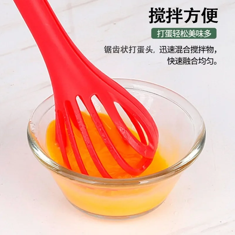 1Pcs Multifunctional 3 in 1 Egg Beater Drinks Whisk Mixer Stirrer Nylon Noodle Tongs Pasta Spaghetti Food Clips Kichen Tools