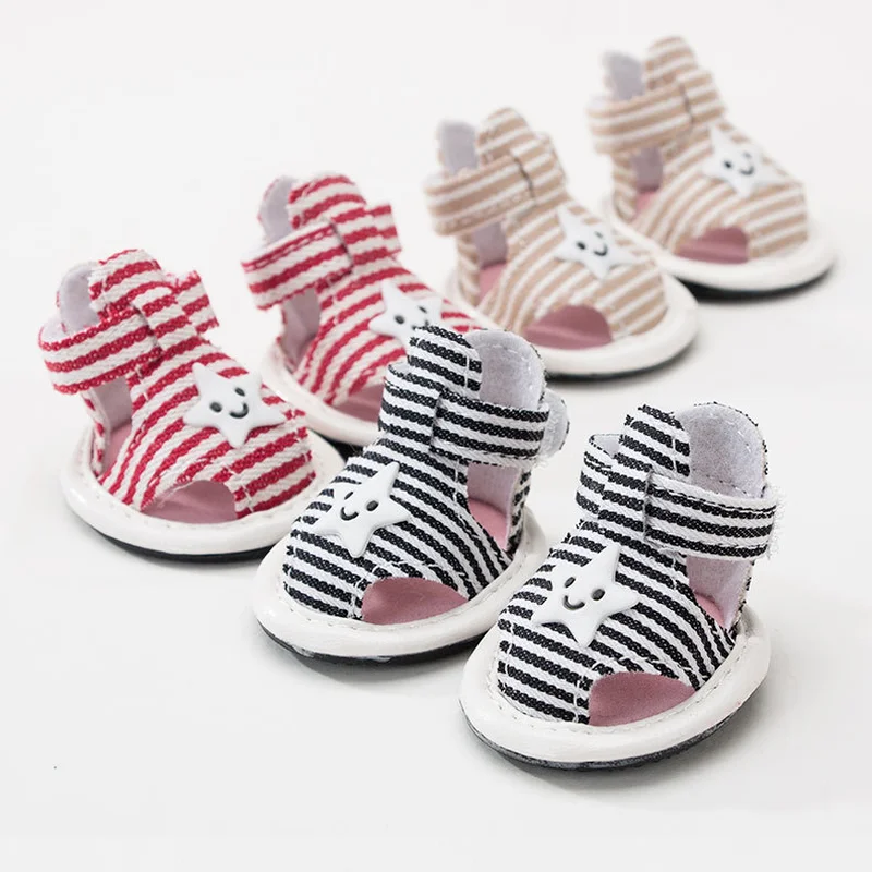 Cartoon Dog Shoe Striped Stars Canvas Shoes Clothing For Dogs Small Super Pet Outfits