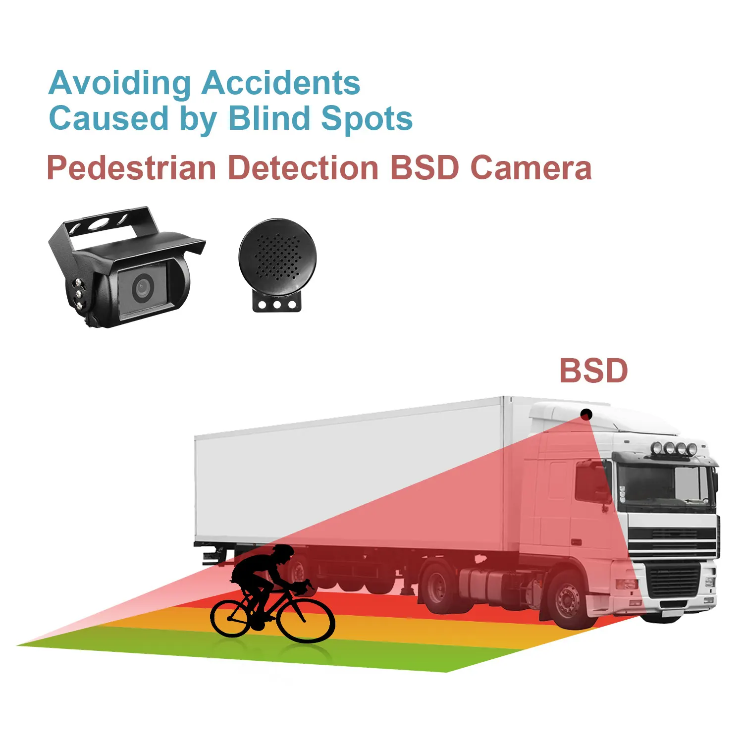 

720P AHD Waterproof Rear BSD Blind Spot AI Monitoring System Voice Prompts Blind Spot Detection Camera For Truck Forlift