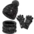 Children Winter Knitted Wool Ball Beanies Plush Thicken Warm Scarf Hat Glove Set Touchscreen Mittens Christmas Ski Cap Kids Gift 8