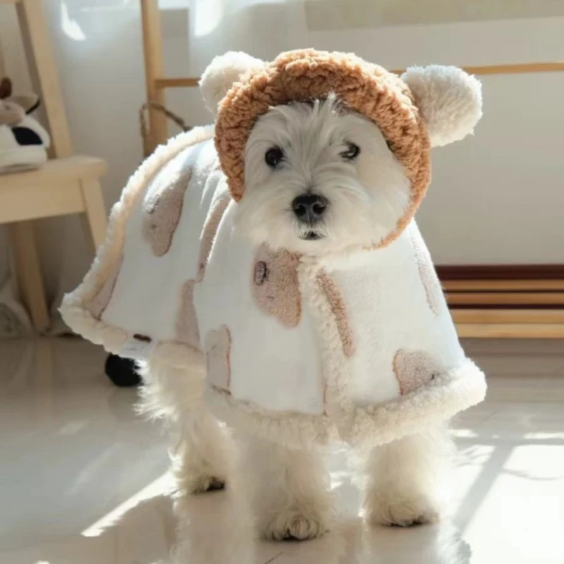 Winter Pet Dog Clothes Cloak Blanket French Bulldog Puppy Warm