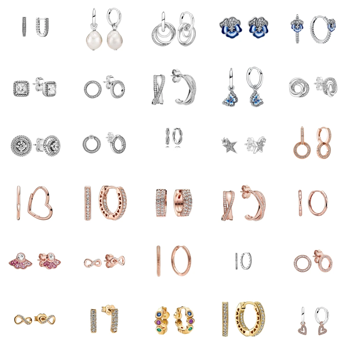 

Лидер продаж, очаровательные женские классические серьги, 925 оригинальные ювелирные изделия из чистого серебра и розового золота, роскошный подарок