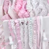 1M Lace Strips for DIY Card Cover Decor Handmade Material Photocard Holder Girls Sweet Plaid Lace Strips DIY Sewing Supplies 4