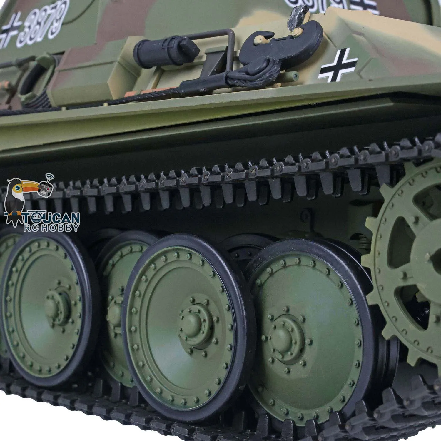 Henglong 1/16 7.0 Plastic Panther G RC Tank 3879 FPV 360 Turret Rotating Steel Gearbox Infrared Battle TH17487-SMT7 5