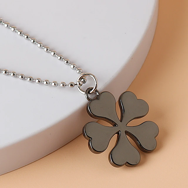 Black Clover Necklace  Clover necklace, Fashion jewelry, Fashion  accessories