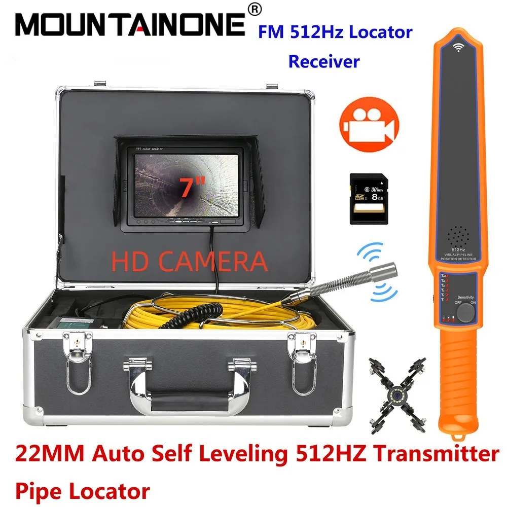 

Sewer Camera with Locator IP68 Waterproof Pipe Inspection Camera with 512Hz Sonde Transmitter and Receiver Drain Plumbing camera