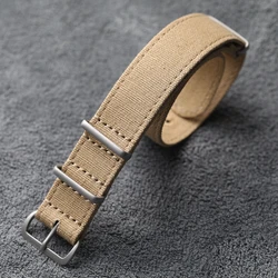 Handmade Vintage G10 Breathable Canvas Strap - Black, Khaki Green, and Grey - 20mm (Khaki)