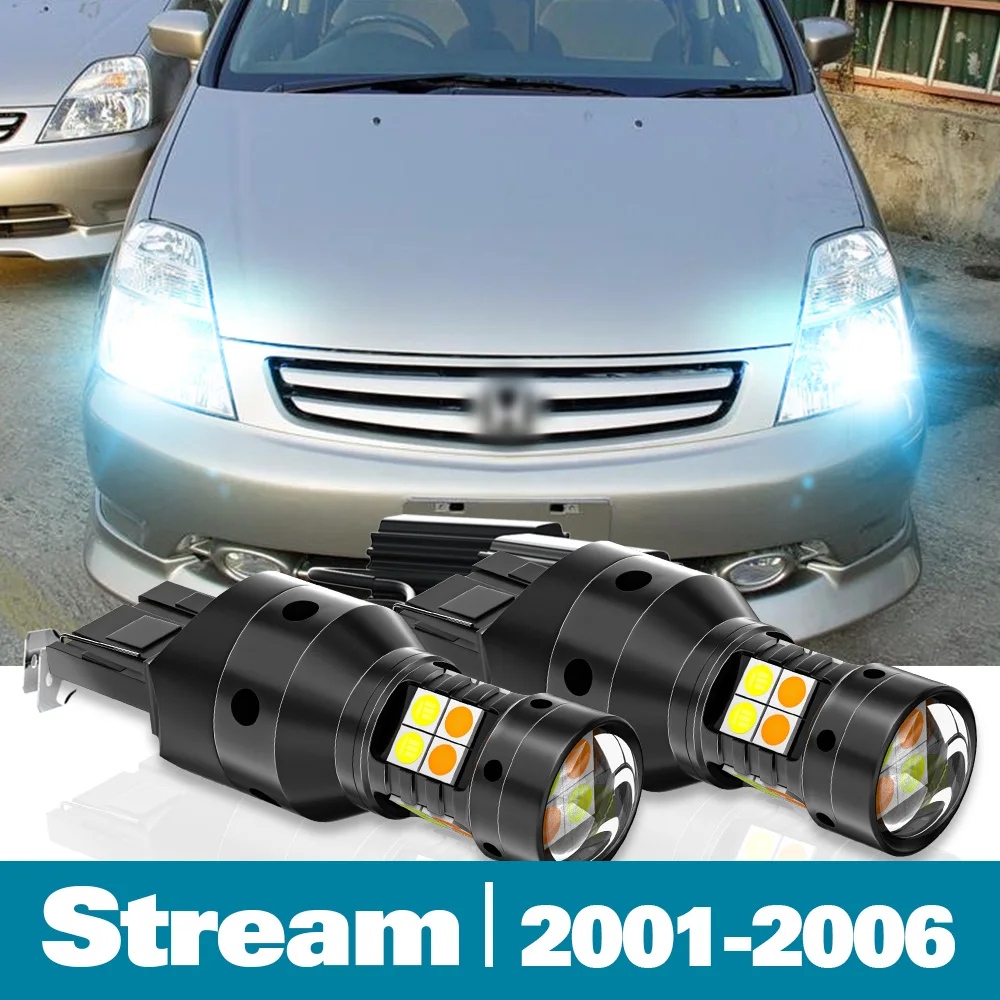 

2pcs LED Dual Mode Turn Signal+Daytime Running Light DRL Canbus For Honda Stream Accessories 2001-2006 2002 2003 2004 2005