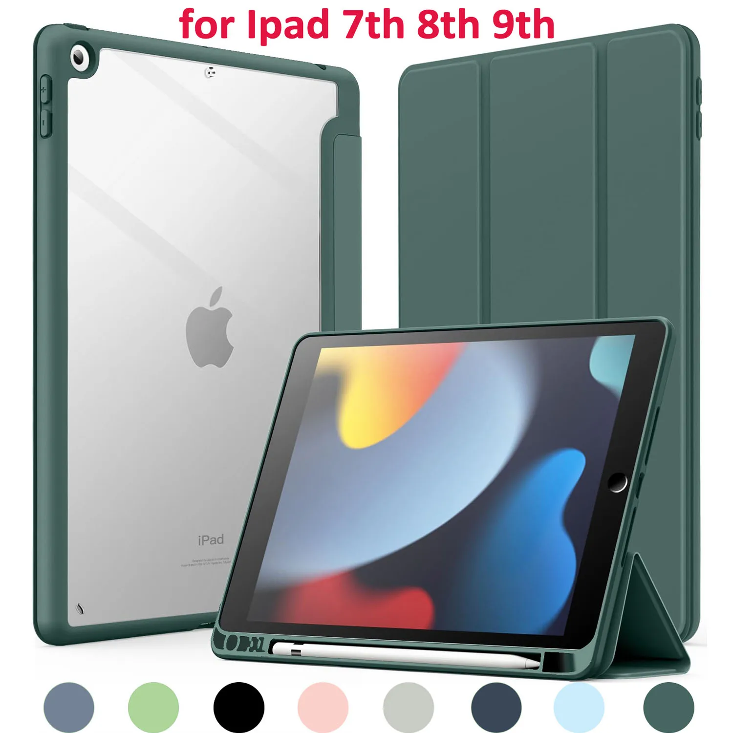 iPad 10.2-Inch Protective Case with Pencil Holder and Accessories