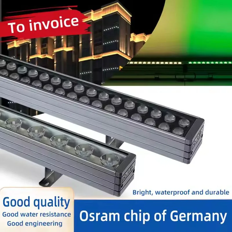 Outdoor LED Wall Washer IP65 Waterproof 18W 36W 72W RGB LED Linear Washer Light for Architectural Building Facade Lighting
