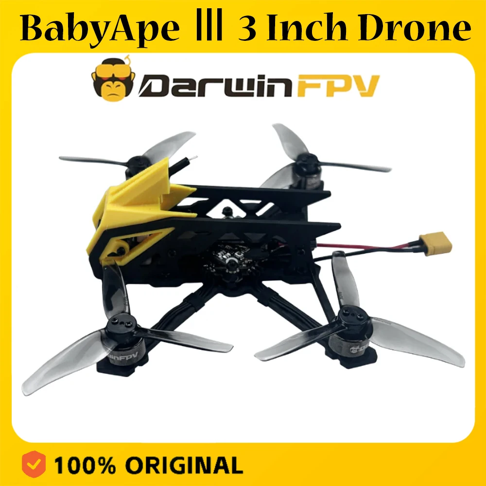 DarwinFPV Analog Foot Pads Drone FPV avec châssis léger 230g posé sur fond blanc, vue de dessus
