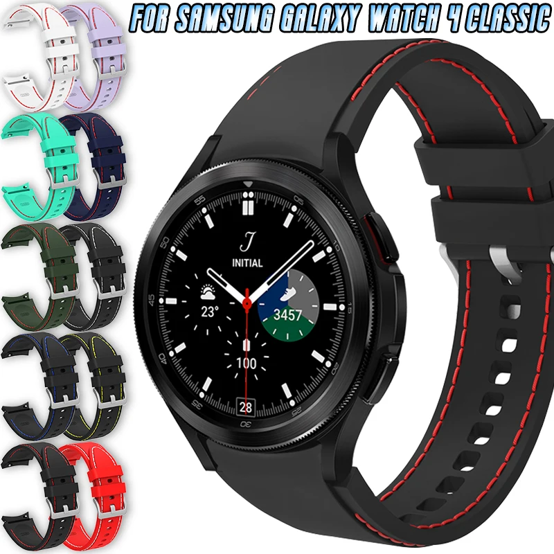 Cinturino Da 20Mm Per Samsung Galaxy Watch 4 Classic 42Mm / 46Mm Cinturino In Silicone Smartwatch Strisce Colorate Texture Accessori Per Bracciali