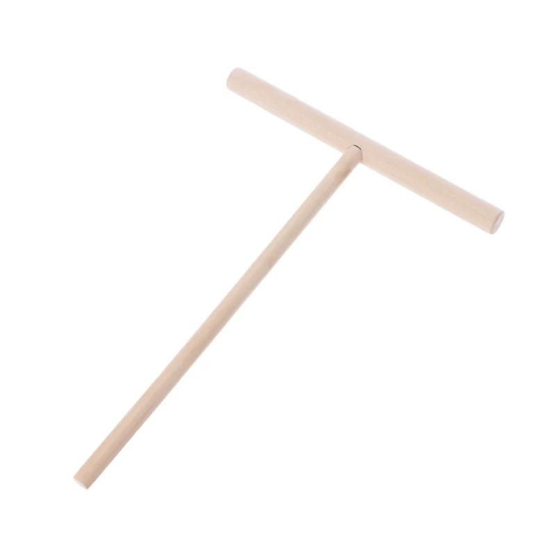 367A 1PC for T Shape Wooden Pancake Batter Spreader Stick Rolling Pin Kitchen Tool
