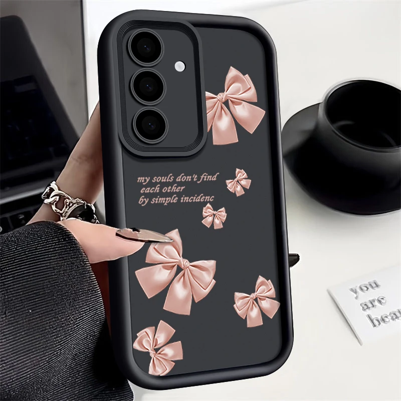 Pink Bowknot Silicone Phone Case - Stylish Soft Cover Design