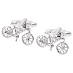 NVT Novelty Silver Color Bike Cufflinks For Mens Special Gift Free Engraving Name Cuff links Buttons