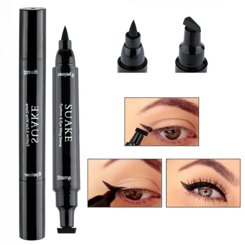 

Двухсторонняя жидкая подводка для глаз, 1 шт., быстросохнущая стойкая водостойкая Портативная Черная Косметическая двухсторонняя подводка для глаз