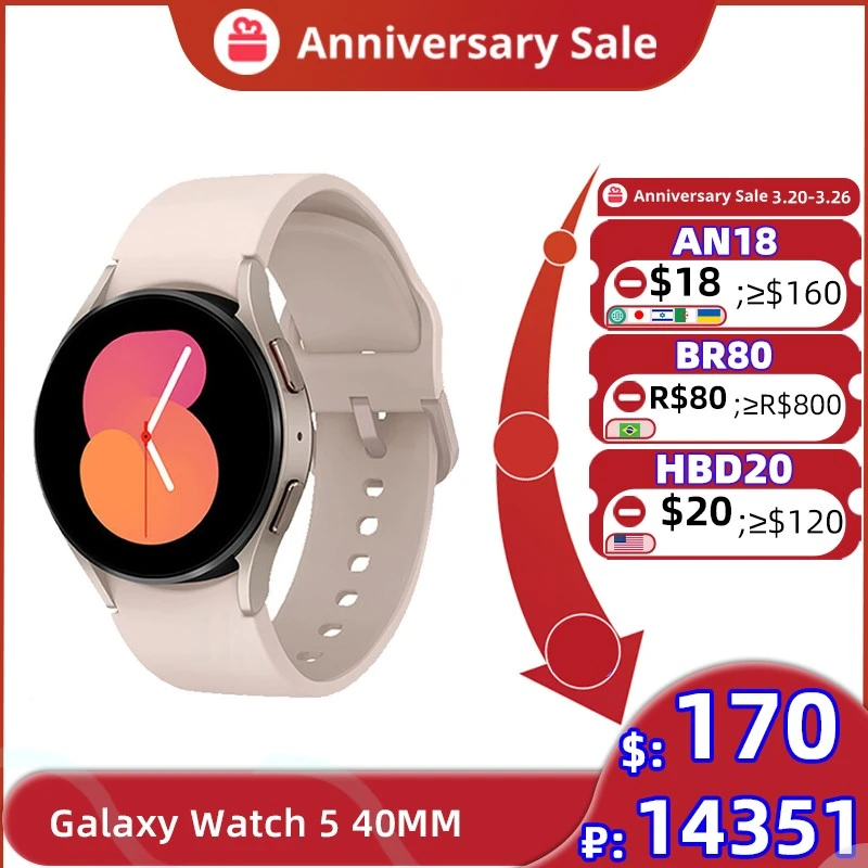 Galaxy Watch 5 40mm Watch 1.2'' Super Amoled Blood Oxygen Heart Rate Monitoring Watch 284mah Gps Wifi - Smart Watches AliExpress