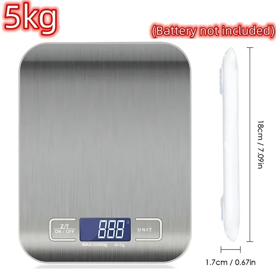5kg/1g Digital Kitchen Scale LED Stainless Steel High-precision Electronic Scales Home Jewelry Food Weighing Baking Tools