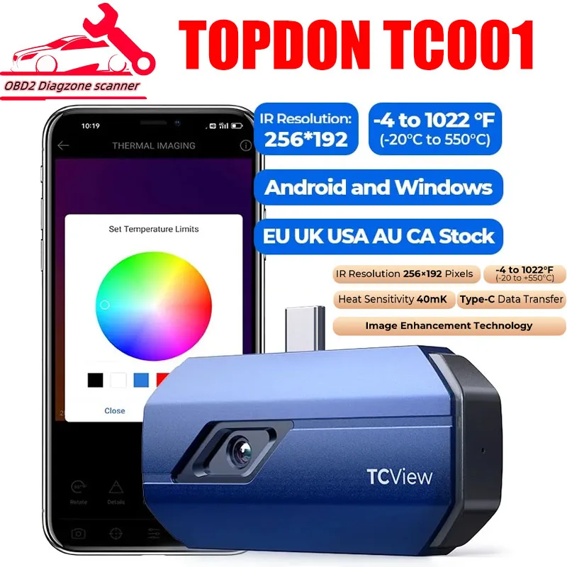 

TOPDON TC001 Thermal Imaging Camera 256x192 IR High Resolution Infrared Thermal Imager Handheld Temperature for Android Tablet