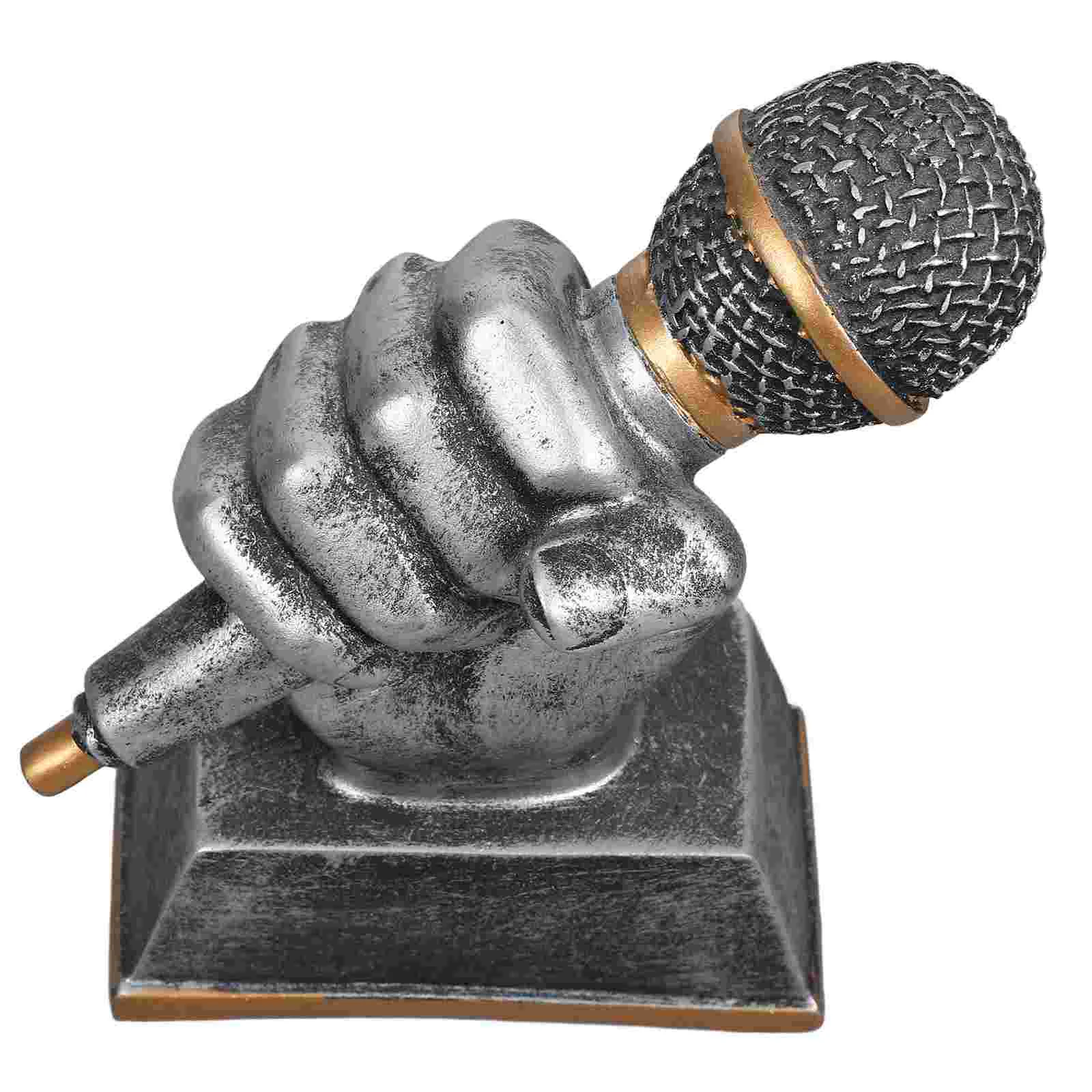 

Microphone Trophies Silver Singer Trophy Appreciation Gift Dance Trophy Mic Trophy Singing Award Trophy Karaoke Competitions
