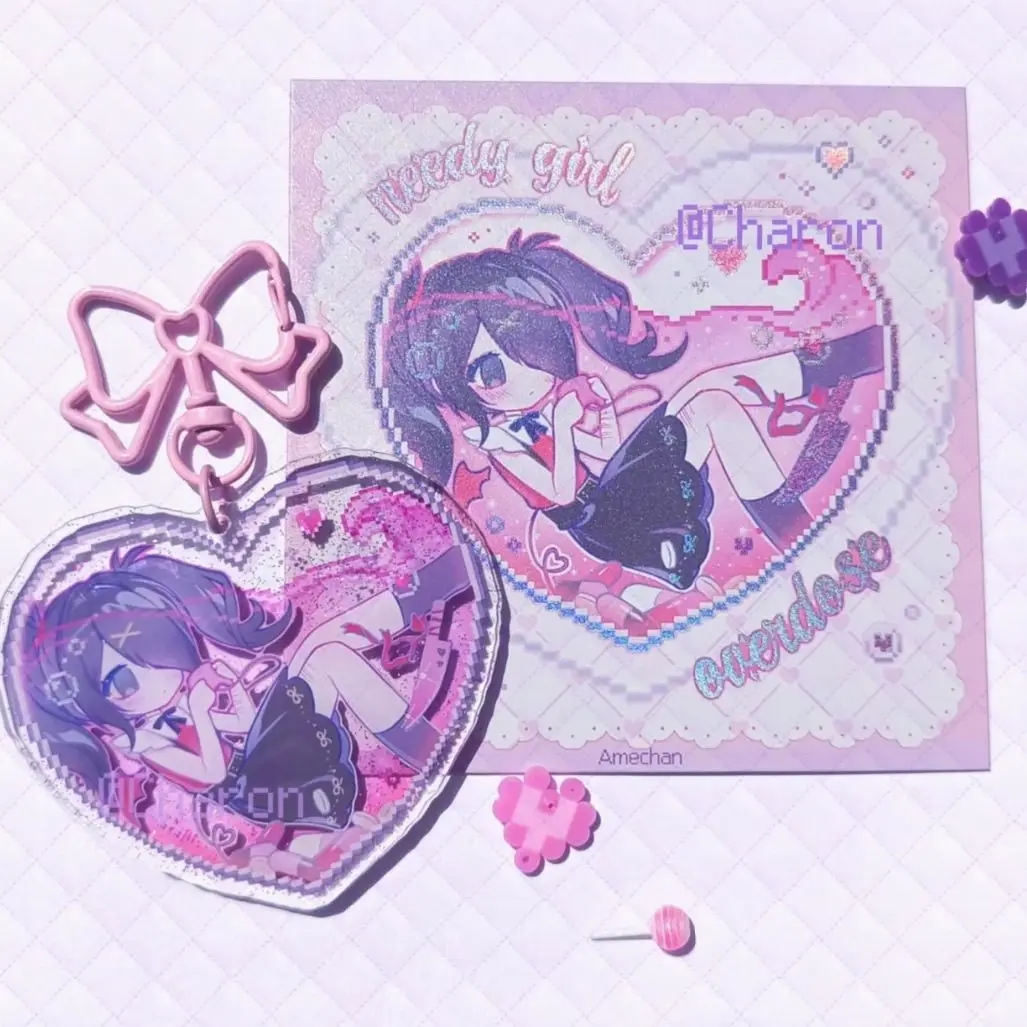 NEEDY GIRL OVERDOSE Pendant KAngel Acrylic Heart Type Keychain