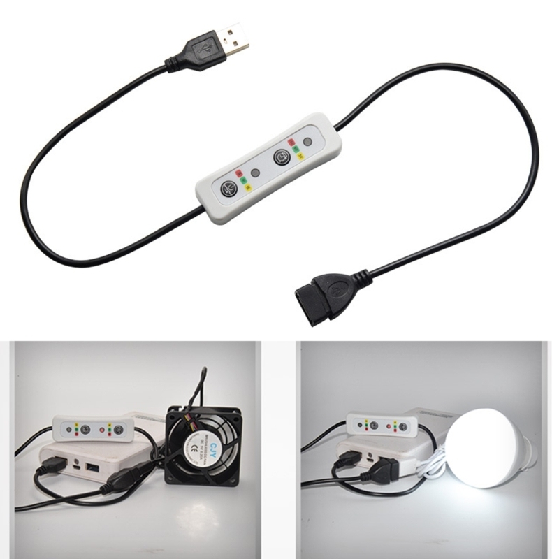 0.5h/1.5h/3h Timing 3-Speed Control for USB Ceiling Fan LED Lamp USB Powered