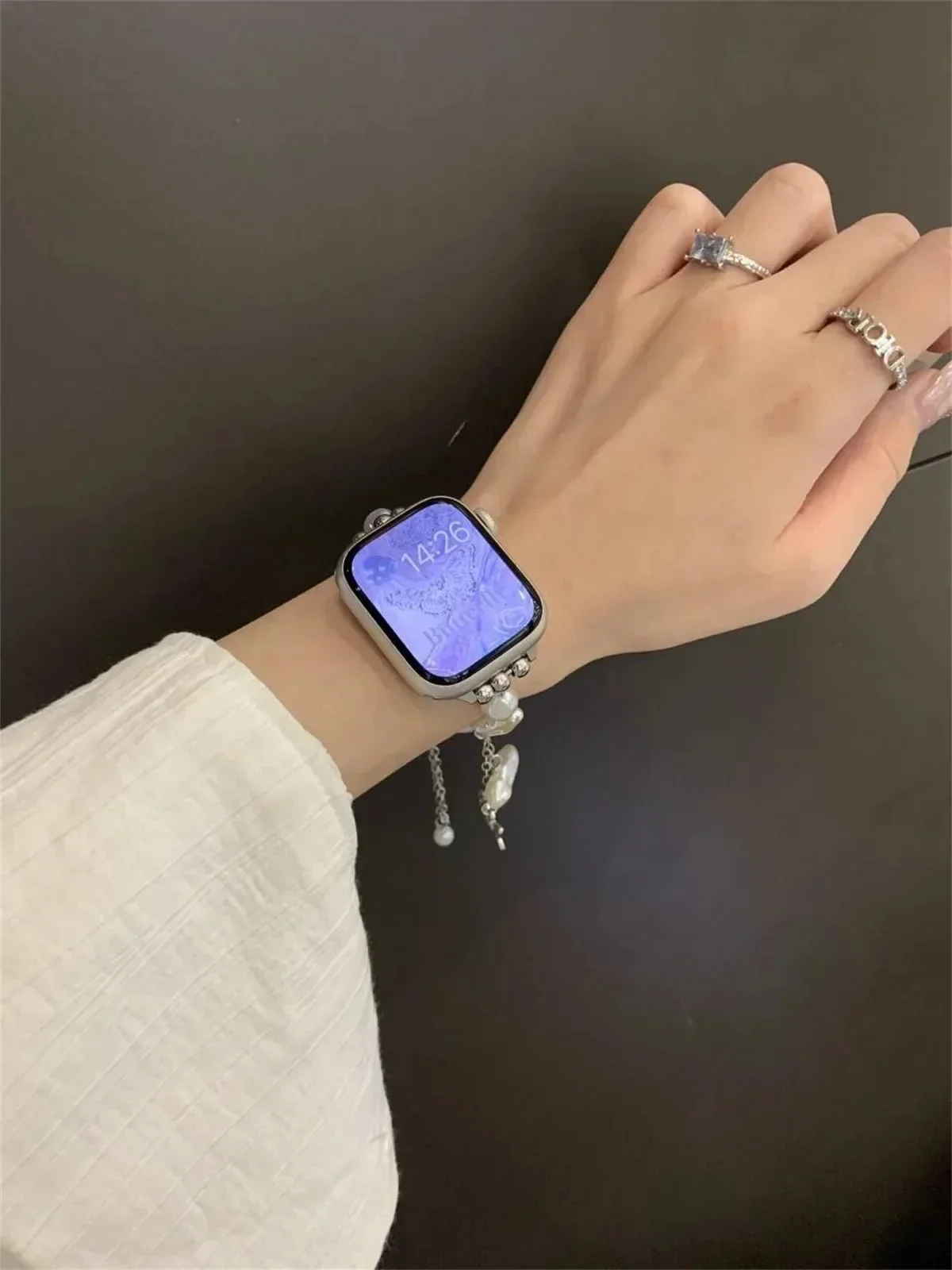 Bracelet de montre à bijoux pour iWatch Ultra 2 Series 10/9/8/7/6/5 Bracelet de montre tendance 42/44/45/46/49 mm 38/40/41 mm_voghion.com