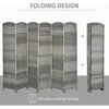 6 Panel Privacy Room Divider, 6' Tall Room Divider Hand-Woven Freestanding Wall Partition for Home Office, Bedroom, Mixed Gray 5