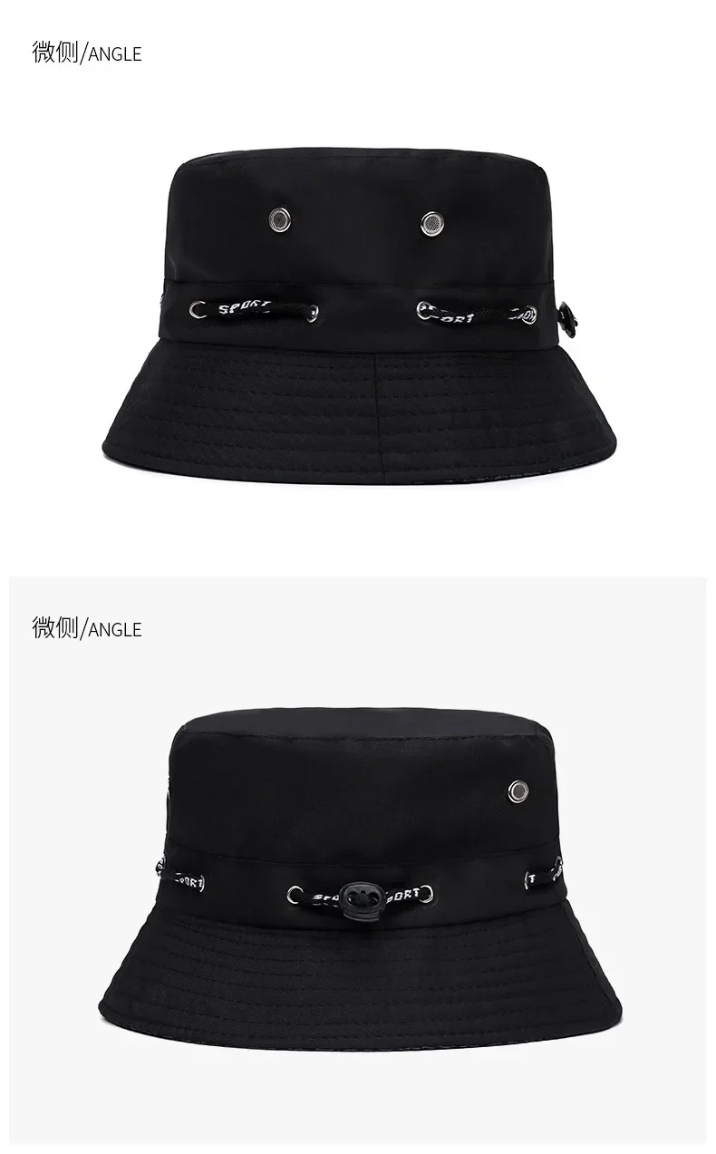 Unisex Stringed Bucket Hat - Breathable Panama Sun Hat for Men & Women, Summer UV Protection Fisherman Hat, Travel Beach Bob Hat