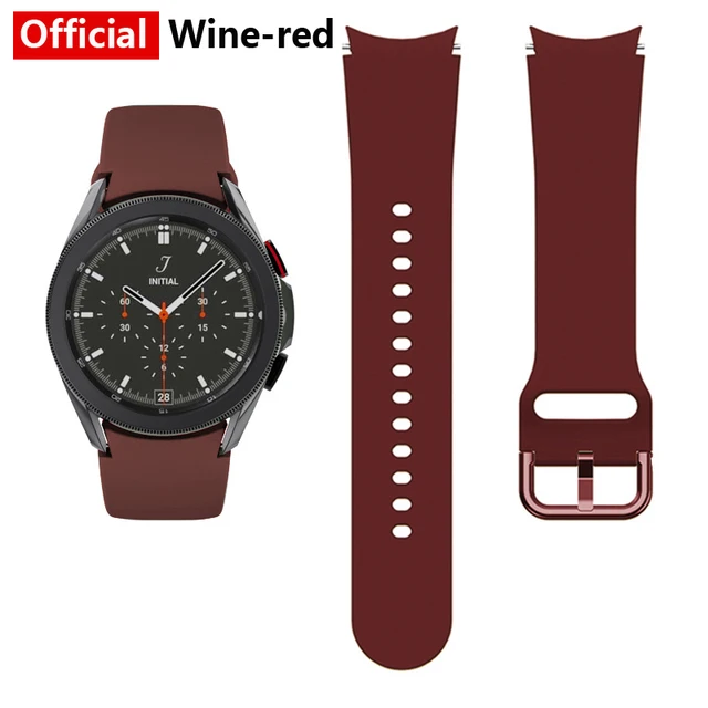 20mm watch Band For Samsung Galaxy Watch 4 classic 46mm 42mm smartwatch Silicone Sports Bracelet Galaxy Watch 4 44mm 40mm Strap official Wine red