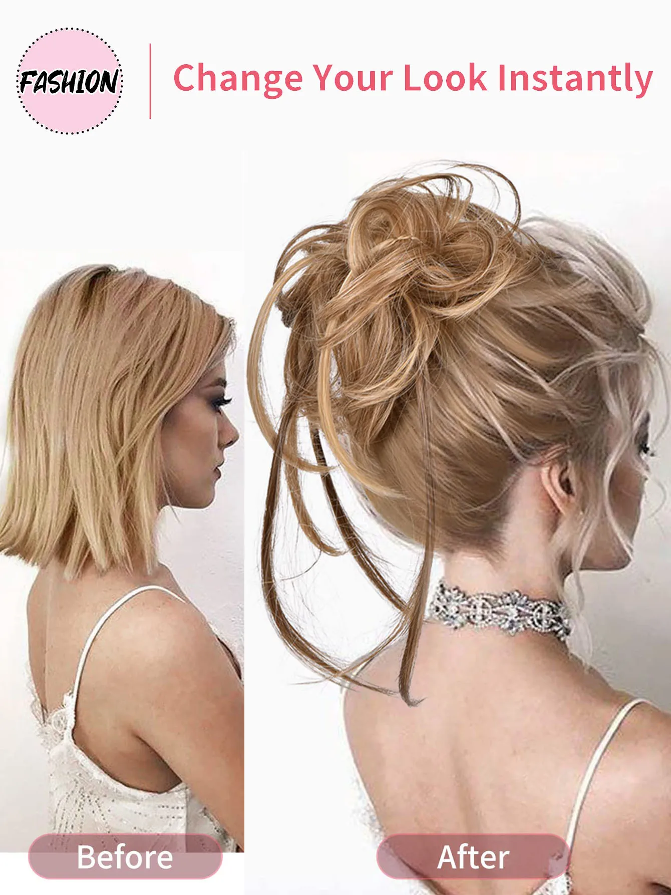 Synthetic Curly Hair Bun Extensions for Women