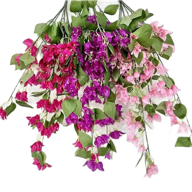 

One Artificial Bougainvillea glabra Speetabilis Flower Garland Hanging Branch for Wedding Floral Wall Decoration