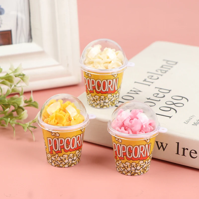Miniature Popcorn Bucket - Dollhouse Pretend Snack Prop & Decoration