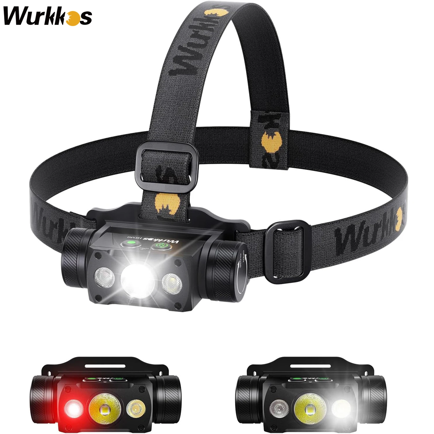  Wurkkos-HD50 21700 Headlamp 2A Rechargeable 4000lm XHP50.3 HI+LH351D+660nm Red Light IPX8 Toollamp Magnetic Tail Night Running 