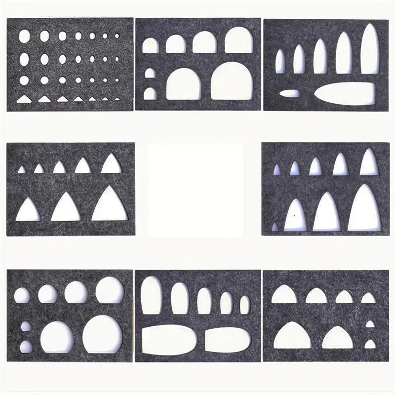 Geometry DIY Felt Template Needle Felting Applique Mold Felt Template Kit 8Pcs