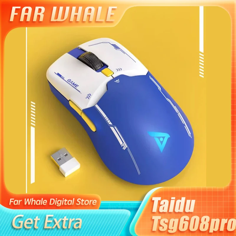 

Беспроводная мышь Taidu Tsg608pro Pmw3325 с тремя режимами, легкая игровая мышь Rgb, аксессуары для электроспорта, игровые подарки для компьютера