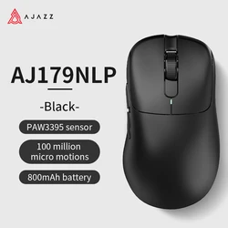 Lightweight Ergonomic Gaming Mouse with Magnetic Charging Base (179NLP - Black - 800mAh)