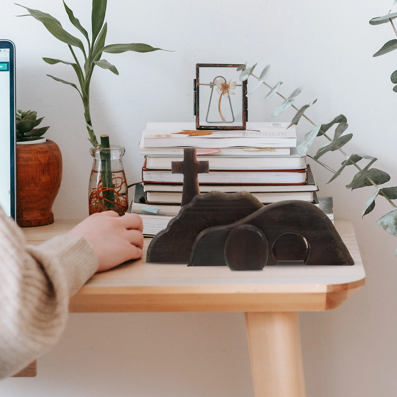 

Cross Ornament Easter Home Decorations Religious Scene Wood The Empty Tombs and Vintage Valentine Special Gift Clearance