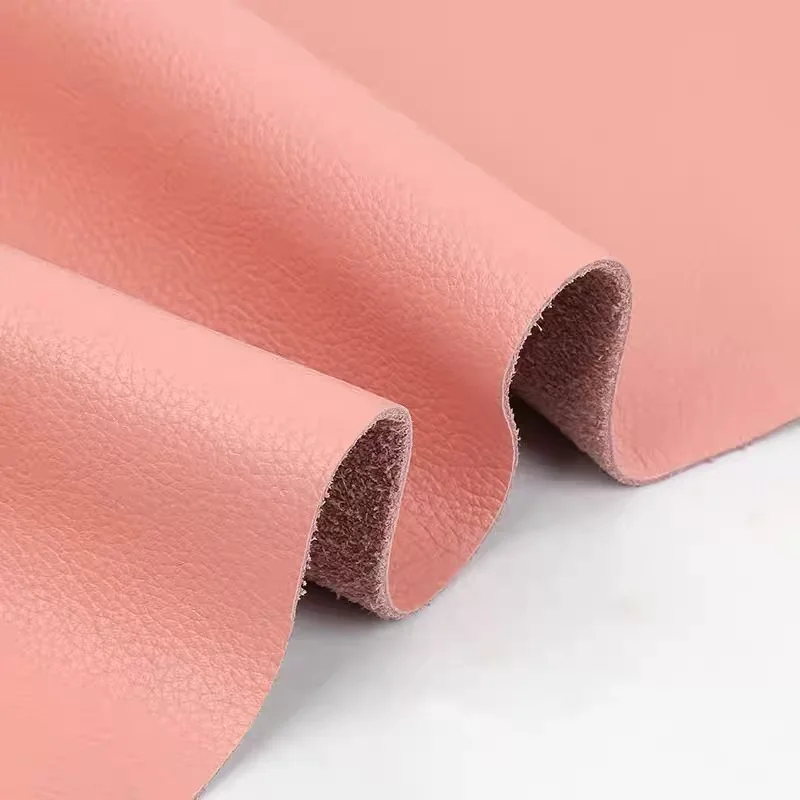 핑크 탑 레이어 소가죽 수제 가죽 DIY 가죽 소파 시트 백팩 부드러운 가죽 원단